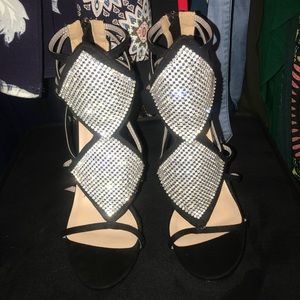 Zigi Soho Black Diamond Blinged Jeweled Stilletos